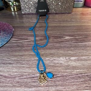 Torrid Turquoise and Gold Pendant Necklace